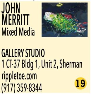 ✨ Meet John Merritt – Exploring the Space Between Reality and Imagination ✨
📍 Exhibiting Gallery Studio Rippletoe, 1 CT-37 Bldg 1, Unit 2, Sherman, CT
🗓 December 6 & 7, 10am–4pm

John Merritt is an artist whose work blurs the lines between abstraction, reality, and imagination. By merging natural and symbolic elements, he creates fluid forms that explore transformation, memory, and emotion.

His art invites viewers on a poetic journey, uncovering hidden perceptions and prompting a thoughtful search for meaning and the invisible threads that connect our world. Each piece challenges the eye and mind, offering a glimpse into the delicate balance between the seen and unseen. 🌌

John is a member of the Sherman Artists Association. Visit his gallery studio at 1 CT-37 Bldg 1, Unit 2, Sherman, CT to experience his captivating work up close.

Explore more of John’s creations online at rippletoe.com.

🗺️ Plan Your Tour!
Maps and printed Open Studio brochures are available at:
American Pie, The Daily Market, Limoncello, Sherman Library, and Sherman Wine & Spirits, and on our website at ShermanArtists.org.