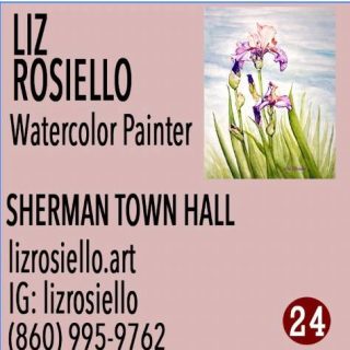 🌟 Meet Liz Rosiello – The Fine Artist Who Brings Nature to Life 🎨✨
📍 Exhibiting at Sherman Town Hall
🗓 December 6 & 7, 10am–4pm

Liz Rosiello is a fine artist and art educator based in New Milford, CT. Inspired by the natural beauty of the Litchfield Hills, Liz is known for her floral watercolors and modern impressionistic landscapes. Her work captures the quiet vibrancy of nature—whether it’s the delicate petals of a bloom or the rolling hills of her hometown—with color, texture, and emotion.

Using watercolor, gouache, and soft pastels, Liz brings a fresh, contemporary feel to timeless natural subjects. Her paintings invite viewers to slow down and connect with the gentle rhythms of the world around them.
Liz is a member of the Sherman Artists Association and serves on the board of Gallery 25 in New Milford, CT. You can also find her work at And Company on Bank in downtown New Milford.
This December, experience Liz’s stunning artwork in person at the Sherman Town Hall during the Sherman Artists Open Studios Event on Dec 6 & 7 from 10am–4pm. Don’t miss the chance to see how she brings nature to life with every brushstroke. 🌸🎨 
To explore more of Liz’s breathtaking art, visit lizrosiello.art and get a glimpse of the stunning botanical and landscape paintings that have made her one of the region’s most exciting artists. 

🗺️ Plan Your Tour!
Maps and printed Open Studio brochures are available at:
American Pie, The Daily Market, Limoncello, Sherman Library, and Sherman Wine & Spirits,
and online at ShermanArtists.org.

#ShermanArtists #OpenStudios #HolidayGifts #SupportLocalArt #ArtInSherman #ShopLocal #Raffle #ShermanCT #ArtEvent  #watercolor #floralart