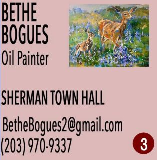 🎨 Meet Bethe Bogues – Impressionist Painter Who Captures the Joy of the Moment 🌟
📍 Exhibiting at Sherman Town Hall
🗓 December 6 & 7, 10am–4pm

Step into the vibrant world of Bethe Bogues, a talented oil painter whose work is a brilliant exploration of light, color, and rhythm. With every brushstroke, Bethe captures the fleeting beauty of a moment, transforming it into an unforgettable masterpiece. Her paintings radiate the joy of a scene and the beauty of a place, immersing viewers in the emotion and energy that make each moment come alive. 🌈✨
Bethe’s art is more than a depiction of nature; it’s a celebration of life, capturing the essence of a scene through luminous color and expressive movement. Whether it’s a sun-dappled landscape or a vibrant garden, her impressionistic style invites you to see the world with a renewed sense of wonder.
In addition to her creative work, Bethe serves on the Sherman Artists Association board.
💫 Meet Bethe Bogues at Sherman Town Hall during Sherman Artists Open Studios, December 6 & 7, from 10am to 4pm, and experience her award-winning pieces in person. Her art will leave you inspired by the joy, color, and vitality she brings to every canvas. 🌼
🗺️ Plan Your Tour!
Maps and printed Open Studio brochures are available at American Pie, The Daily Market, Limoncello, Sherman Library & Sherman Wine & Spirits as well as on our website at ShermanArtists.org. @bethe_bogues 

#ShermanArtists #OpenStudios #HolidayGifts #SupportLocalArt #ArtInSherman #ShopLocal #Raffle #ShermanCT #ArtEvent #oilpainter #impressionisticArt
