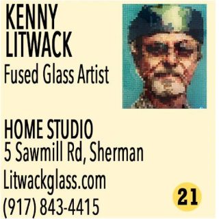 🔥 Meet Kenny Litwack – The Glass Artist Who Brings Light to Life 🔥

Kenny Litwack has been creating stunning glass art for over 20 years, specializing in fused glass portraits and abstract landscapes. His work captures light, color, and emotion in a way that transforms each piece into a unique visual experience. Kenny’s creations have been featured in various galleries and exhibits, including his recent piece “DION” in the New Britain Museum of American Art Nor’Easter Exhibit.

Kenny will be welcoming visitors to his home studio at 5 Sawmill Rd., Sherman during the Open Studios Event on Dec 6 & 7 from 10am–4pm. Don't miss the chance to see his luminous glass works up close and witness the craftsmanship behind each piece.
🔗 Explore more of Kenny’s work at LitwackGlass.com

🗺️ Plan Your Tour!
Maps and printed Open Studio brochures are available at: American Pie, The Daily Market, Limoncello, Sherman Library, and Sherman Wine & Spirits,
and on our website at ShermanArtists.org.
#ShermanArtists #OpenStudios #HolidayGifts #SupportLocalArt #ArtInSherman #ShopLocal #Raffle #ShermanCT #ArtEvent  #FusedGlass