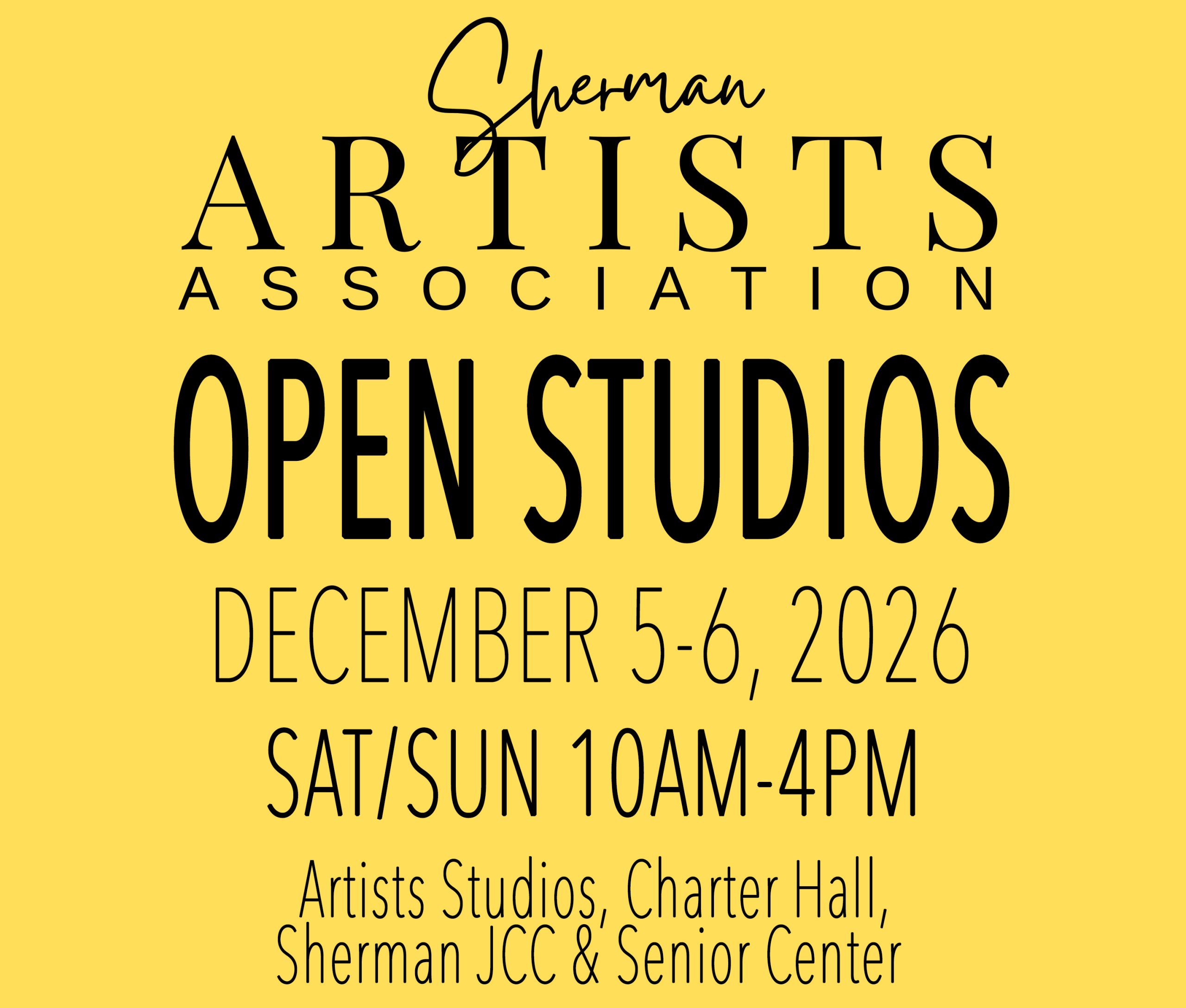 Sherman Artists Open Studio Jotform 2026